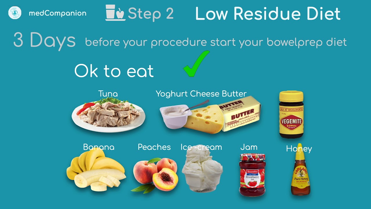 Low Residue Diet for Colonoscopy